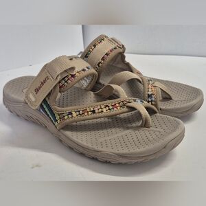 Skechers Beige Multi-Color Strap Sandals